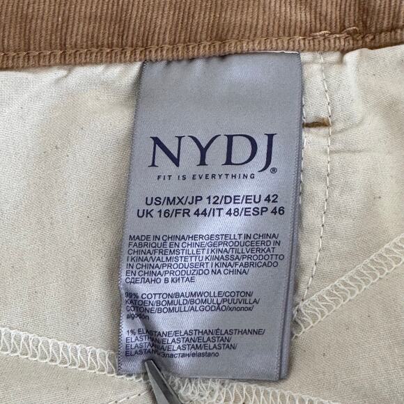 NYDJ Marilyn Straight Corduroy Pants Size 12 Tan Light Brown - Picture 5 of 11